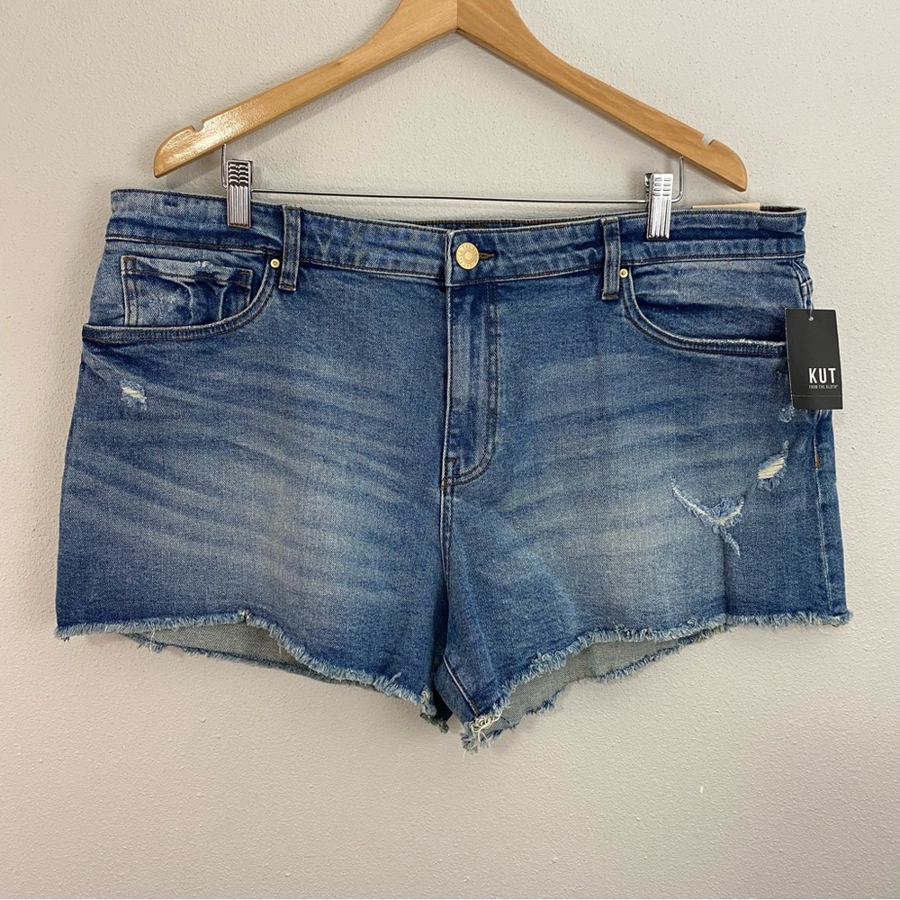 Kut from the Kloth NWT High Rise Jane Short Blue Jean Shorts Women's Size 18